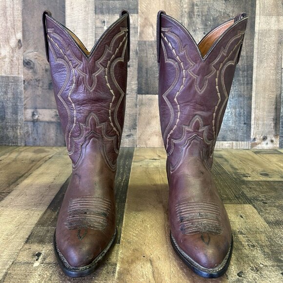 Lucchese 2000 Brown T0056J4 Western Cowboy Boots Mens 7 EE - Picture 6 of 12